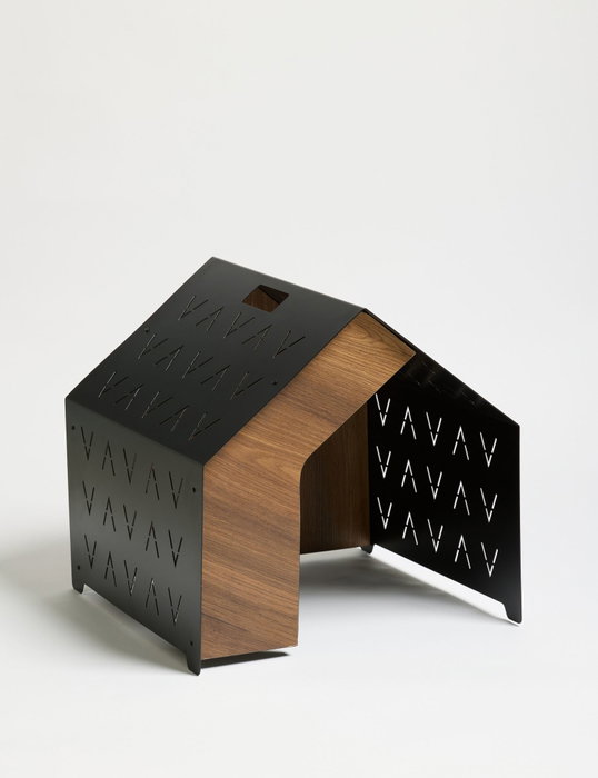 Hanah Home Vidar Black Casa para Mascotas Metal MDF Negro 50x50x50 cm Interior Acogedor y Elegante